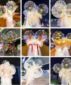 Ballons LED Lumineux Rose Éternelle