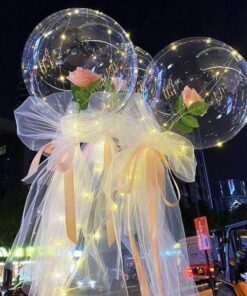 Ballons LED Lumineux Rose Éternelle