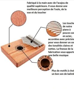 Kalimba 17 touches - Piano à Pouces En Bois d'Acajou
